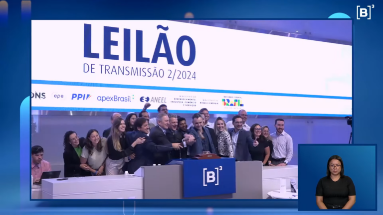 Leilão de Transmissão nº 2 de 2024 realizado pela B3, em 27/9/2024 (Foto Reprodução Aneel e B3)