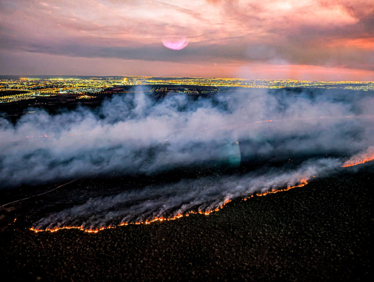 Sobrevoo no Parque Nacional de Brasília, atingido por incêndio de grandes proporções, em 15 de setembro de 2024 (Foto Ricardo Stuckert/PR)