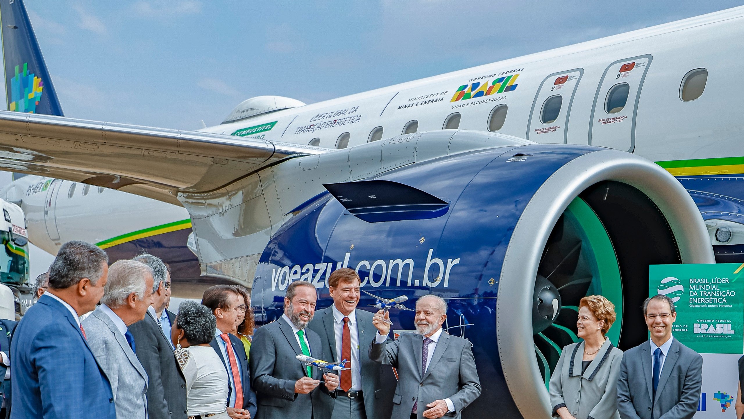 Lula durante visita à feira Liderança Verde Brasil Expo e cerimônia de sanção da Lei do Combustível do Futuro, na Base Aérea de Brasília, em 8/10/2024 (Foto Ricardo Stuckert/PR)