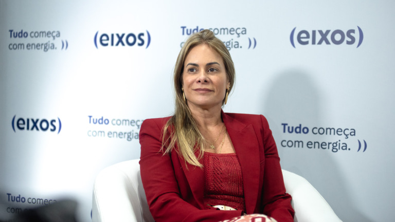 CEO da MSGás, Cristiane Schmidt [na imagem], defende gás natural fora do Imposto Seletivo, durante entrevista ao estúdio eixos, no 11º Fórum do Biogás, em 3/10/2024 (Foto Victor Curi/eixos)