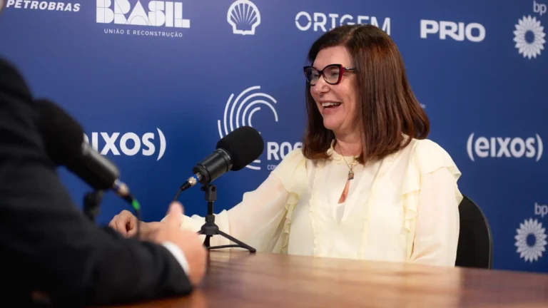 Presidente da Petrobras, Magda Chambriard, em entrevista exclusiva ao estúdio eixos durante a ROG.e 2024, no Porto Maravilha, no Rio, em 25/9/2024 (Foto Victor Curi/eixos)