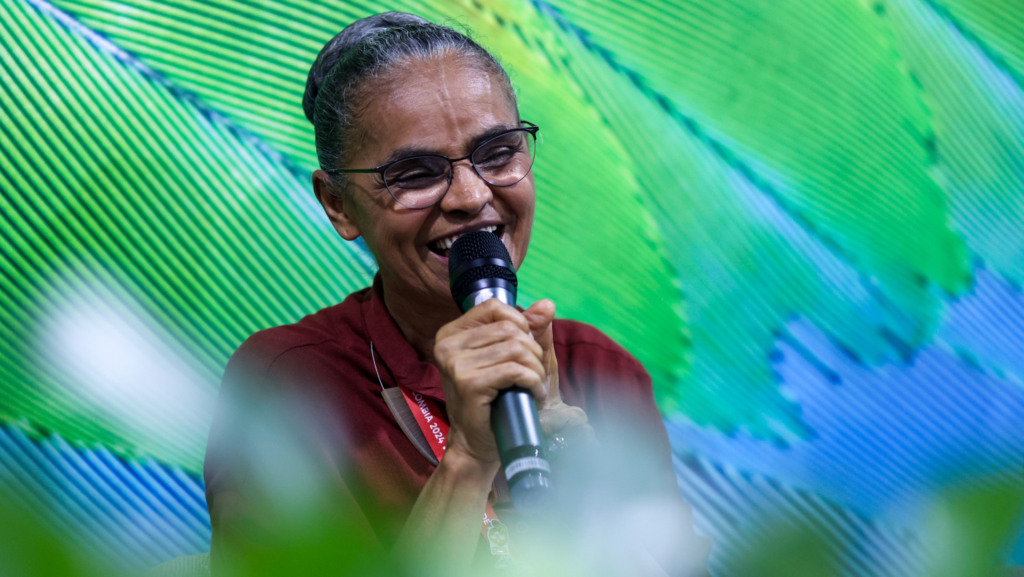 Marina Silva, ministra do Meio Ambiente e Mudança do Clima durante discurso (Foto Felipe Werneck/MMA)