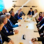 Vice-presidente Geraldo Alckmin durante reunião no pavilhão da CNI na COP29, em Baku capital do Azerbaijão, em 12/11/2024 (Foto Cadu Gomes/VPR)