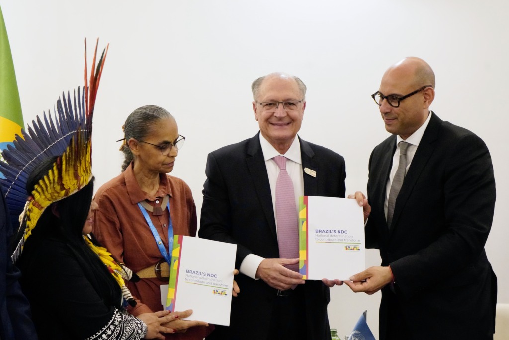 Vice-Presidente da República Geraldo Alckmin durante a Entrega da Nova NDC para a ONU na COP 29 em Baku capital do Azerbaijão (Foto: Cadu Gomes/VPR)