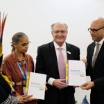 Vice-Presidente da República Geraldo Alckmin durante a Entrega da Nova NDC para a ONU na COP 29 em Baku capital do Azerbaijão (Foto: Cadu Gomes/VPR)