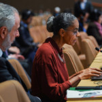 Marina Silva discursa em plenária na COP29 em Baku, capital do Azerbaijão (Foto Ana Rosa Alves/MMA)