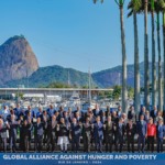 Líderes mundiais durante lançamento da Aliança Global contra a Fome e a Pobreza, durante a cúpula do G20 no Rio, em 18/11/2024 (Foto Ricardo Stuckert/PR)