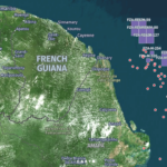 Bacia da Foz do Amazonas tem 10 bilhões de barris recuperáveis, calcula EPE. Na imagem: Mapa de poços de óleo e gás na Foz do Amazonas, na Margem Equatorial