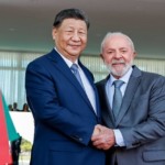 Xi Jinping [à esquerda] e Lula [à direita] durante reunião bilateral entre Brasil e China no Palácio da Alvorada, em Brasília, em 20/11/2024 (Foto Ricardo Stuckert/PR)