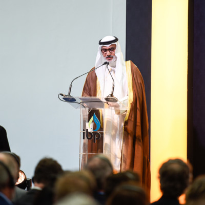 Secretário-geral da Organização dos Países Exportadores de Petróleo (Opep), Haitham Al Ghais, discursa durante a ROG.e 2024. Foto: Elisa Tenchini/IBP