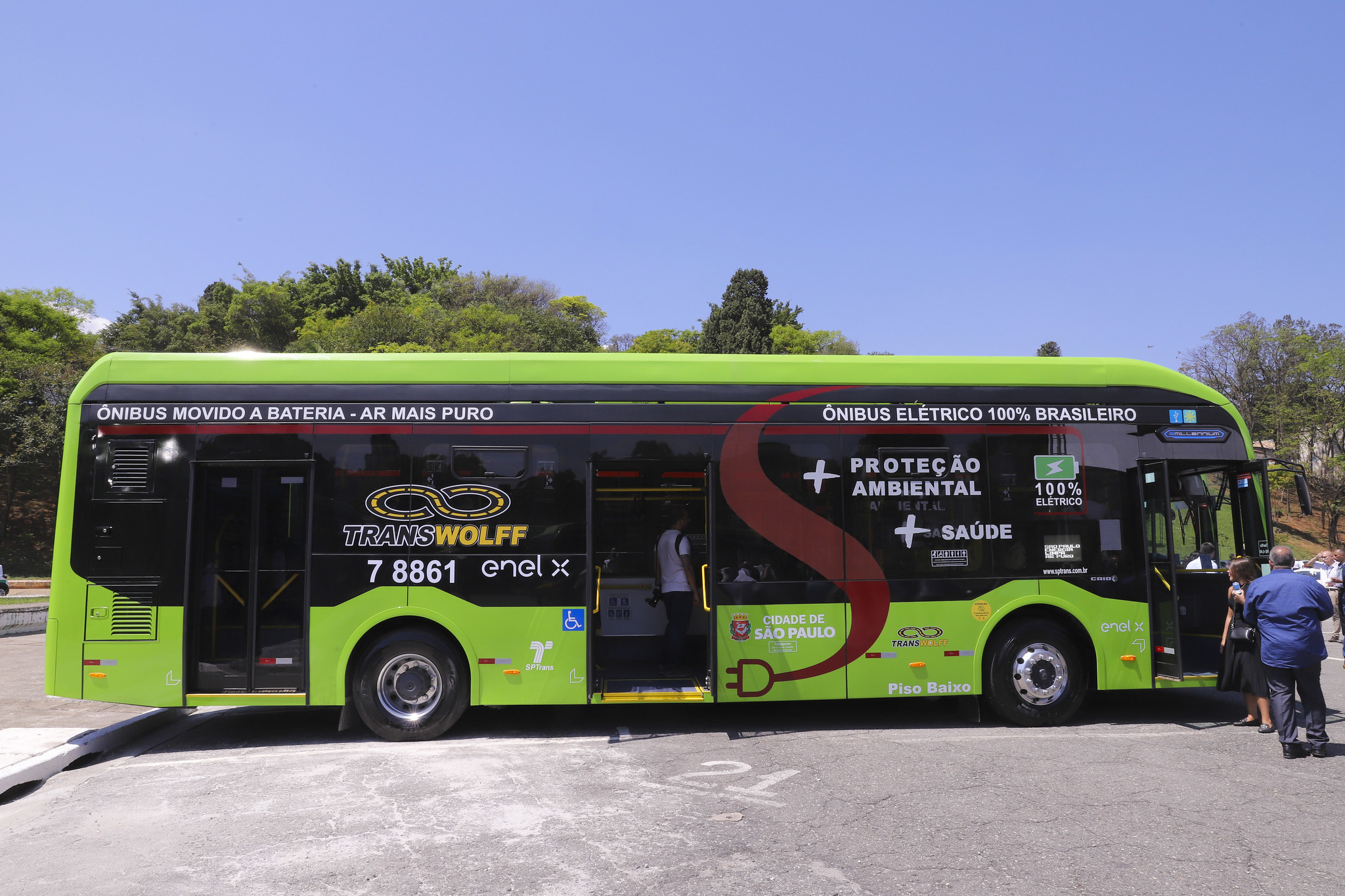 Lançamento da nova frota de ônibus elétricos da cidade de São Paulo, em 18/9/2023 (Foto André Bueno/Rede Câmara SP)