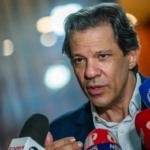 Ministro da Fazenda, Fernando Haddad, durante entrevista coletiva na sede do ministério (Foto Diogo Zacarias/MF)