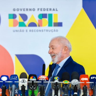 Presidente Lula da Silva durante coletiva à imprensa, no Palácio do Planalto, em Brasília, em 30/1/2024 (Foto Ricardo Stuckert/PR)