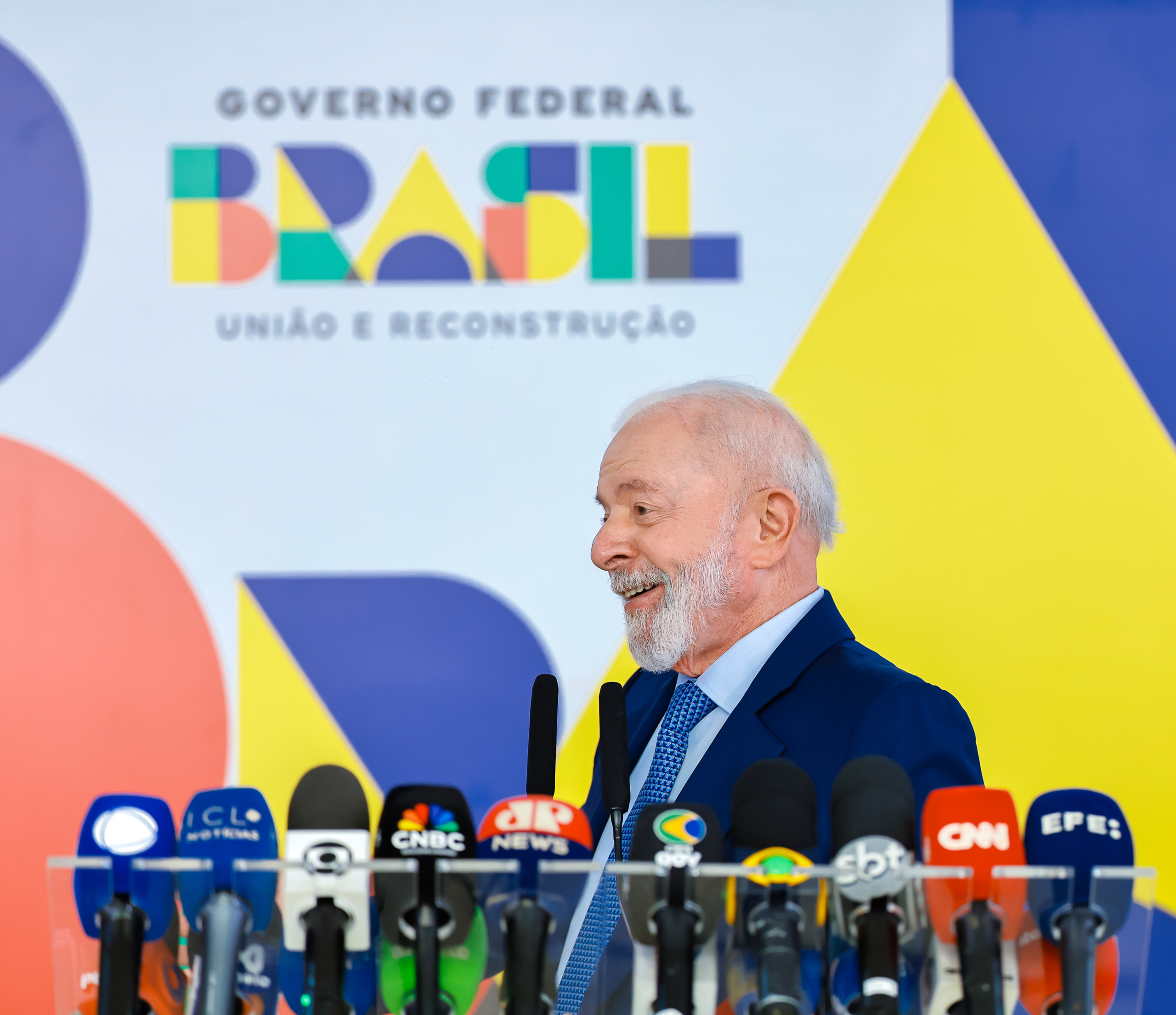 Presidente Lula da Silva durante coletiva à imprensa, no Palácio do Planalto, em Brasília, em 30/1/2024 (Foto Ricardo Stuckert/PR)