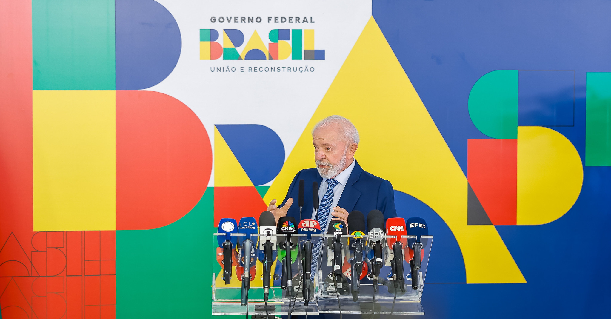 Presidente Lula da Silva durante coletiva à imprensa, no Palácio do Planalto, em Brasília, em 30/1/2024 (Foto Ricardo Stuckert/PR)