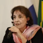 Diretora de Exploração e Produção da Petrobras, Sylvia Anjos, fala sobre cooperação com o Serviço Geológico do Brasil para revitalizar o Museu de Ciências da Terra e construir o Centro Científico e Cultural da Urca, em 23/1/2025 (Foto Fernando Frazão/Agência Brasil)