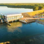 Vista do reservatório e da barragem da PCH Cidezal (Foto Divulgação Hydria Energia)