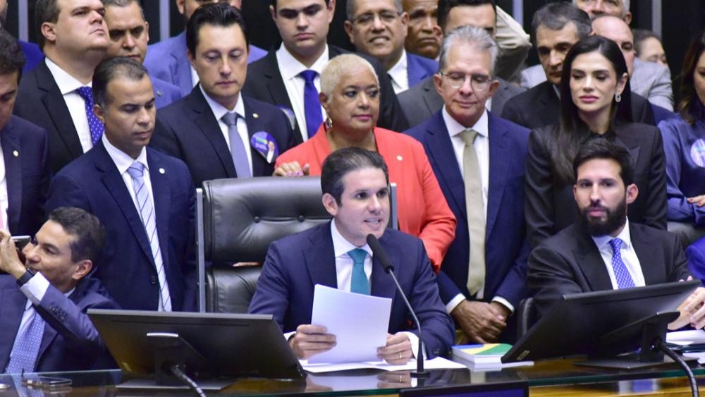 Hugo Motta preside eleição da mesa Diretora da Câmara dos Deputados para o biênio 2025/2027, em 1/2/2025 (Foto Zeca Ribeiro/Câmara dos Deputados)