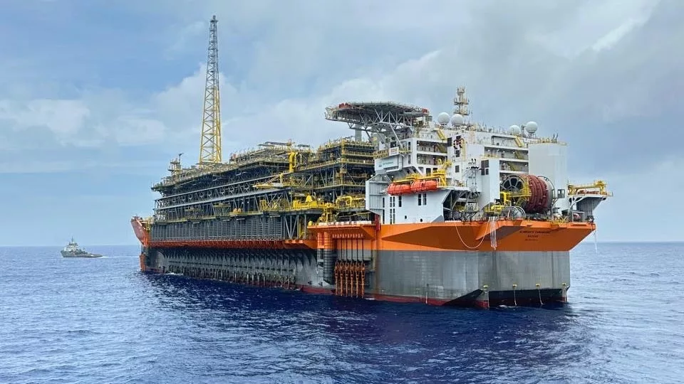 FPSO Almirante Tamandaré, que opera no campo de Búzios, no pré-sal da Bacia de Santos. Divulgação: SBM Offshore