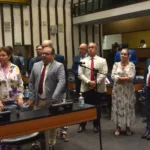 Parlamentares durante reunião da Comissão de Constituição e Justiça (CCJ) da Assembleia Legislativa da Bahia — Alba (Foto Carlos Amilton/Agência Alba)