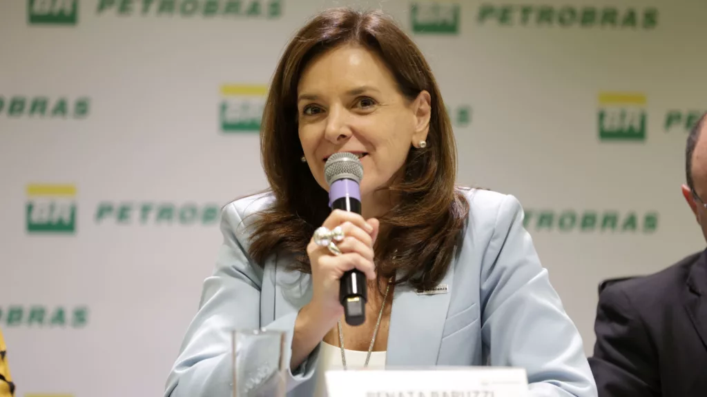 Diretora de Engenharia, Tecnologia e Inovação da Petrobras, Renata Baruzzi, fala durante coletiva no Rio de Janeiro, e, 27/2/2025, sobre os resultados financeiros da companhia em 2024 (Foto Rafa Pereira/Agência Brasil)
