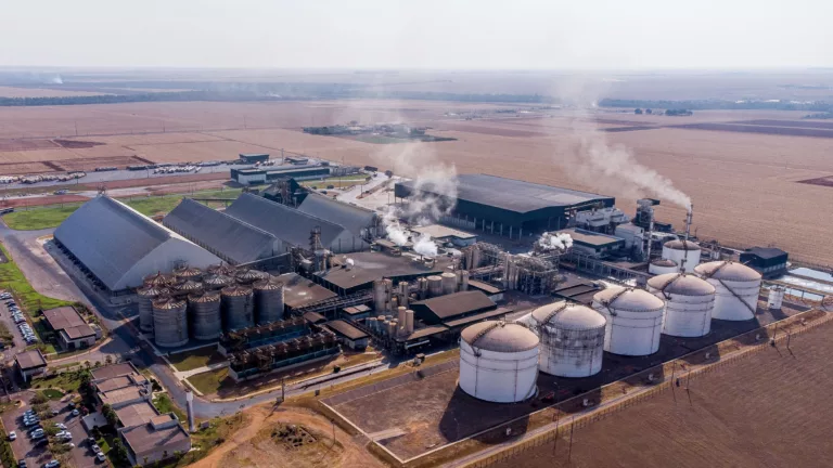 Vista aérea das instalações de usina de etanol de milho FS Bioenergia (Foto Rafael D Marques/Secom-MT)