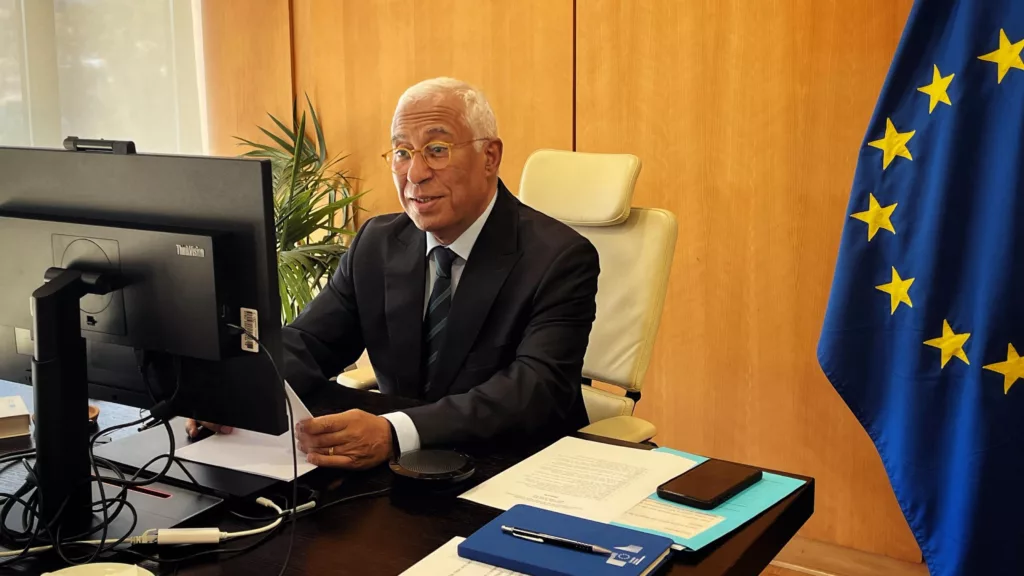 Presidente do Conselho Europeu, António Costa, participa de Cúpula Virtual sobre Ambição Climática, em 23 de abril de 2025 (Foto X António Costa)