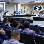 Diretoria colegiada da Aneel durante a 18ª reunião pública ordinária de 2025, em 27 de maio (Foto Michel Jesus/Aneel)