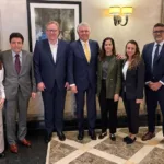 Governador de Goiás, Ronaldo Caiado, com o vice-presidente mundial de Relações Institucionais da Amazon, Shannon Kellogg