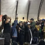 Manifestação conta instalação da UTE Brasilia, durante audiência pública em Samambaia (Foto: Divulgação Arayara)