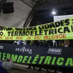 "Fora Rei do Gás": protesto derruba audiência de térmica em Brasília (Foto: Thamy Freitas Frisselli/Arayara)