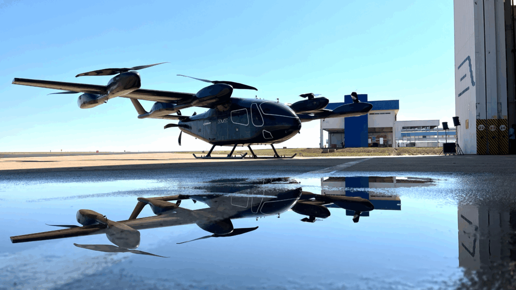 Protótipo em escala real do eVTOL da Eve (Foto Divulgação Embraer)