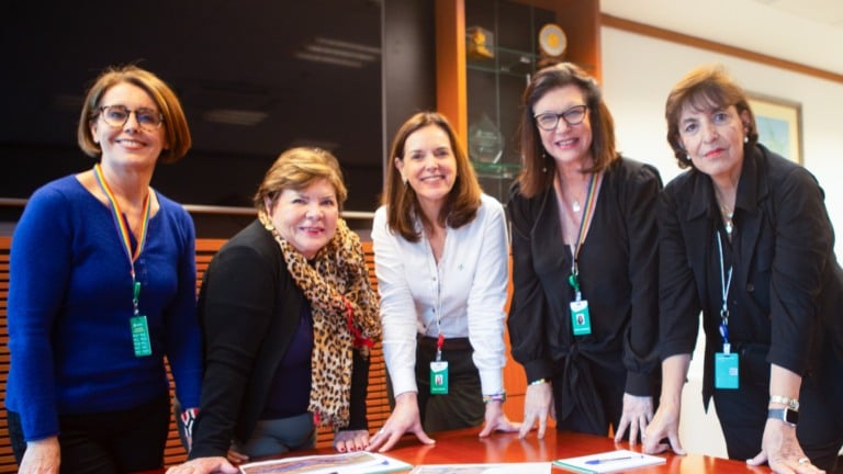 Diretoras da Petrobras Clarice Coppetti, Angelica Laureano, Renata Baruzzi, Magda Chambriard (CEO) e Sylvia Anjos (Foto Eduardo Gaspar/Agência Petrobras)