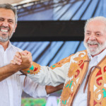 Presidente Lula e o governador do Ceará, Elmano de Freitas, durante visita a obras da Transnordestina, no estado em 18 de julho de 2025 (Foto Ricardo Stuckert/PR)