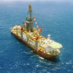 Navio-sonda ODN-II (NS-42) faz perfurações no poço Pitu Oeste, na Bacia Potiguar, localizada na Margem Equatorial (Foto Cezar Fernandes/Agência Petrobras)