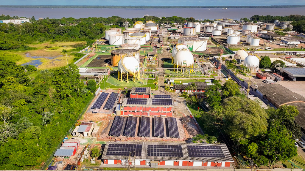 Usina solar da Transpetro no terminal de Belém (PA). Foto: Transpetro/Divulgação
