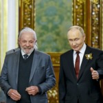 Lula durante reunião com o presidente da Rússia, Vladimir Putin, no Grande Palácio do Kremlin, em Moscou, em 9 de maio de 2025 (Foto Ricardo Stuckert/PR)
