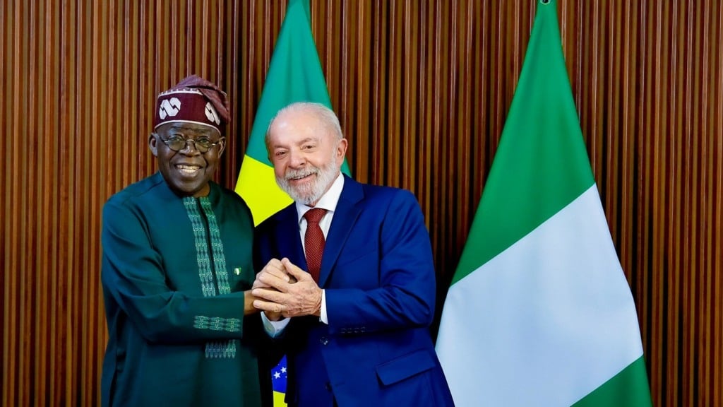 Lula recebe o presidente da Nigéria, Bola Tinubu, durante visita de Estado, no Palácio do Planalto, em 25 de agosto de 2025 (Foto Ricardo Stuckert/PR)