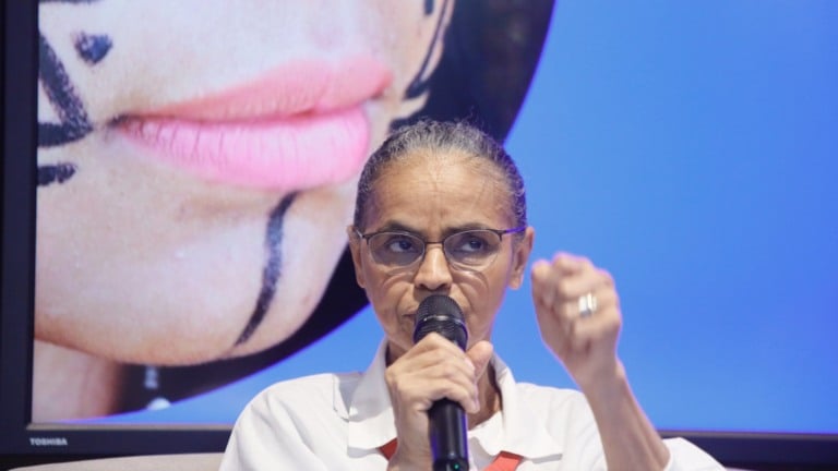 Marina Silva discursa durante a COP28 em Dubai, em 11 de dezembro de 2023 (Foto Fernando Donasci/MMA)