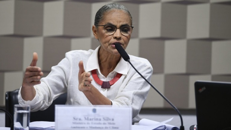 Ministra do Meio Ambiente, Marina Silva, durante audiência na CMA (Comissão de Meio Ambiente), no Senado, em 23-8-23 (Foto Edilson Rodrigues_Agência Senado)