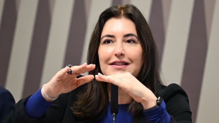 Simone Tebet durante audiência da CDR no Senado para discutir políticas públicas voltadas ao desenvolvimento regional, em 12 de agosto de 2025 (Foto Edilson Rodrigues/Agência Senado)