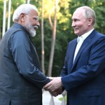Vladimir Putin e o primeiro-ministro da Índia, Narendra Modi, durante negociações russo-indianas, no Kremlin (Moscou), em 9 de julho de 2024 (Foto Kremlin)