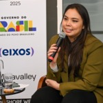 Diretora da PPSA, Tabita Loureiro, durante a abertura da offshore week 2025, no Rio, em 21 de outubro de 2025 (Foto agência eixos)