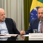 Presidente Lula e ministro de Minas e Energia, Alexandre Silveira, durante a reunião de instalação do CNPM. Foto: Ricardo Botelho