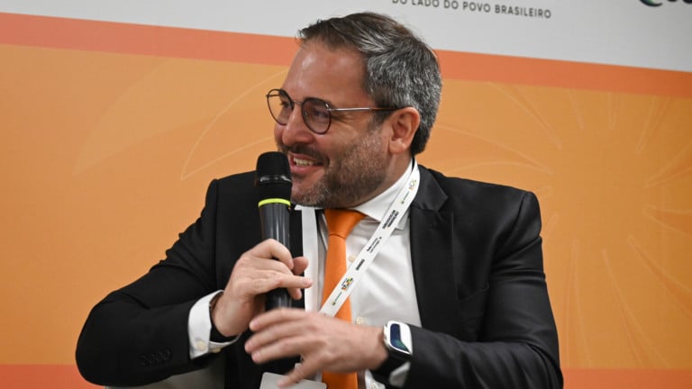 Luiz Felipe Coutinho, CEO da Origem Energia, durante painel no evento diálogos da transição 2025, na sede da Firjan no Rio, em 24 de outubro (Foto Juliana Rezende/agência eixos)
