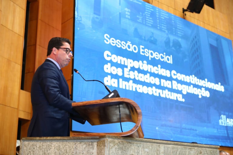 Marcelo Santos, em sessão especial na Alse sobre regulação de gasodutos (Foto: Lucas S. Costa)
