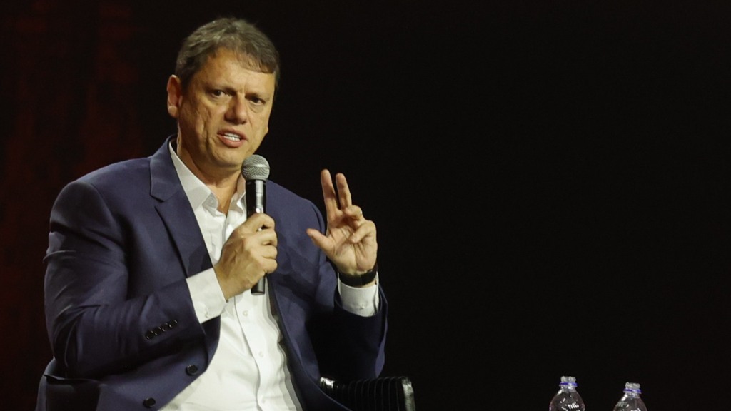 Governador de SP, Tarcísio de Freitas, participa do G4 Valley, em Santana de Parnaíba (SP), em 14 de novembro de 2025 (Foto João Valério/Governo de SP)