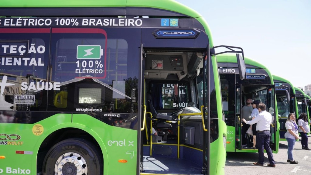 Ônibus elétricos produzidos pela brasileira Eletra, com baterias da WEG e carrocerias da Caio, também nacionais (Foto:Divulgação) Ônibus elétricos produzidos pela brasileira Eletra, com baterias da WEG e carrocerias da Caio, também nacionais (Foto:Divulgação)