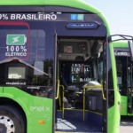 Ônibus elétricos produzidos pela brasileira Eletra, com baterias da WEG e carrocerias da Caio, também nacionais (Foto:Divulgação)
