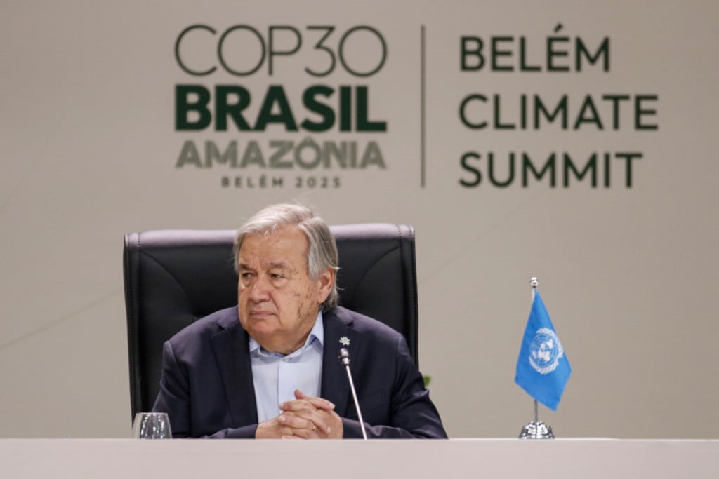Presidente da ONU, António Guterres, discursa durante plenária geral dos líderes na cúpula do clima, COP30 (Foto: Bruno Peres/Agência Brasil) Presidente da ONU, António Guterres, discursa durante plenária geral dos líderes na cúpula do clima, COP30 (Foto: Bruno Peres/Agência Brasil)
